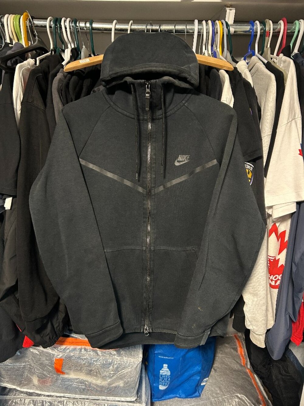 Nike Black Zip-up Hoodie Tech Fleece - Size M